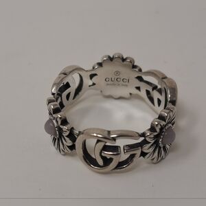 Gucci Women's Ring Floral GG Marmont Silver AG925 Italy Jewelry 10 US / 22 IT